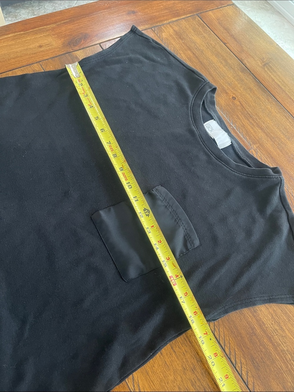 Nordstrom Rack Black Short Sleeve Crew neck Tee T-shirt Small 100% cotton pocket - Picture 7 of 9